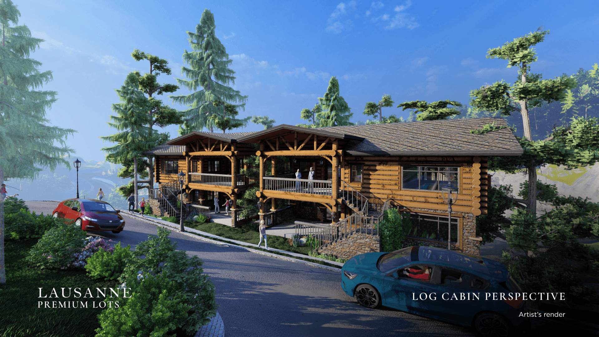 Lausanne Log Cabin Covered Porch
